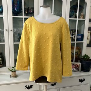 Golden Yellow Polka Dot Top | XL | Anthropologie W5